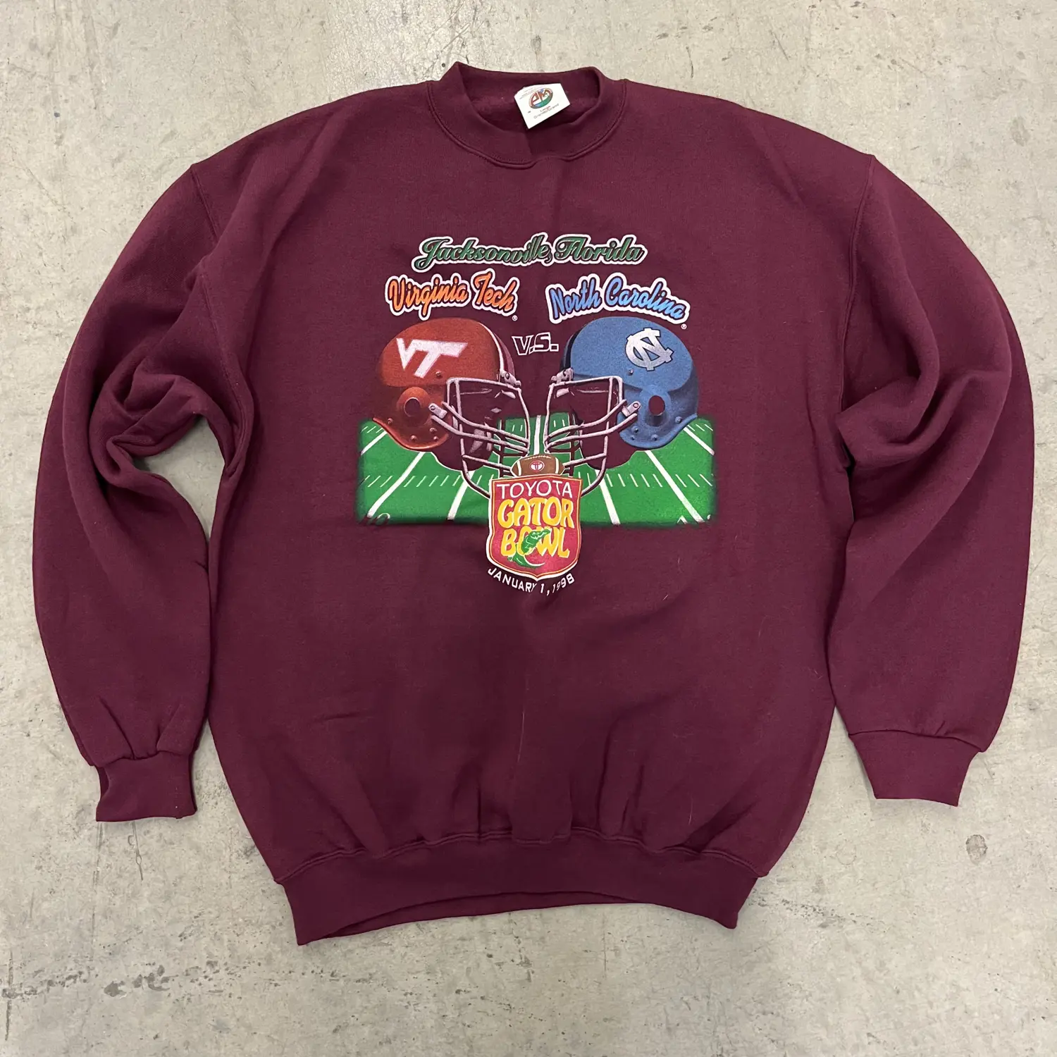 1998 UNC Vs. Virginia Tech Gator Bowl Crewneck