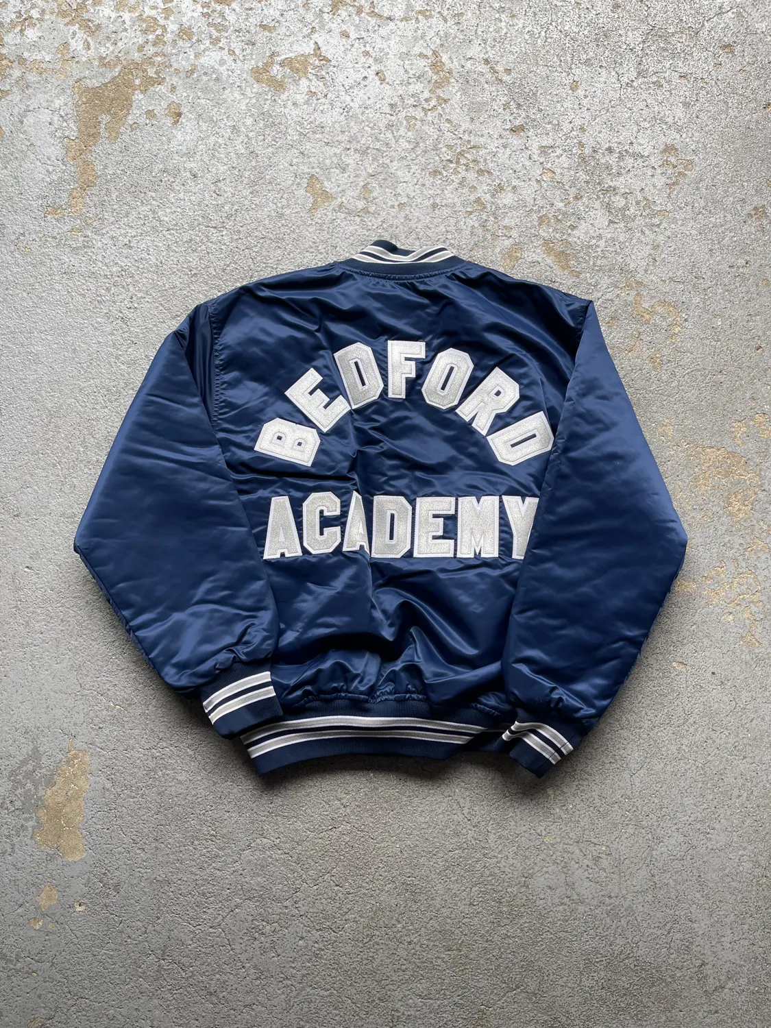 Vintage 80s Bedford Academy Satin Jacket