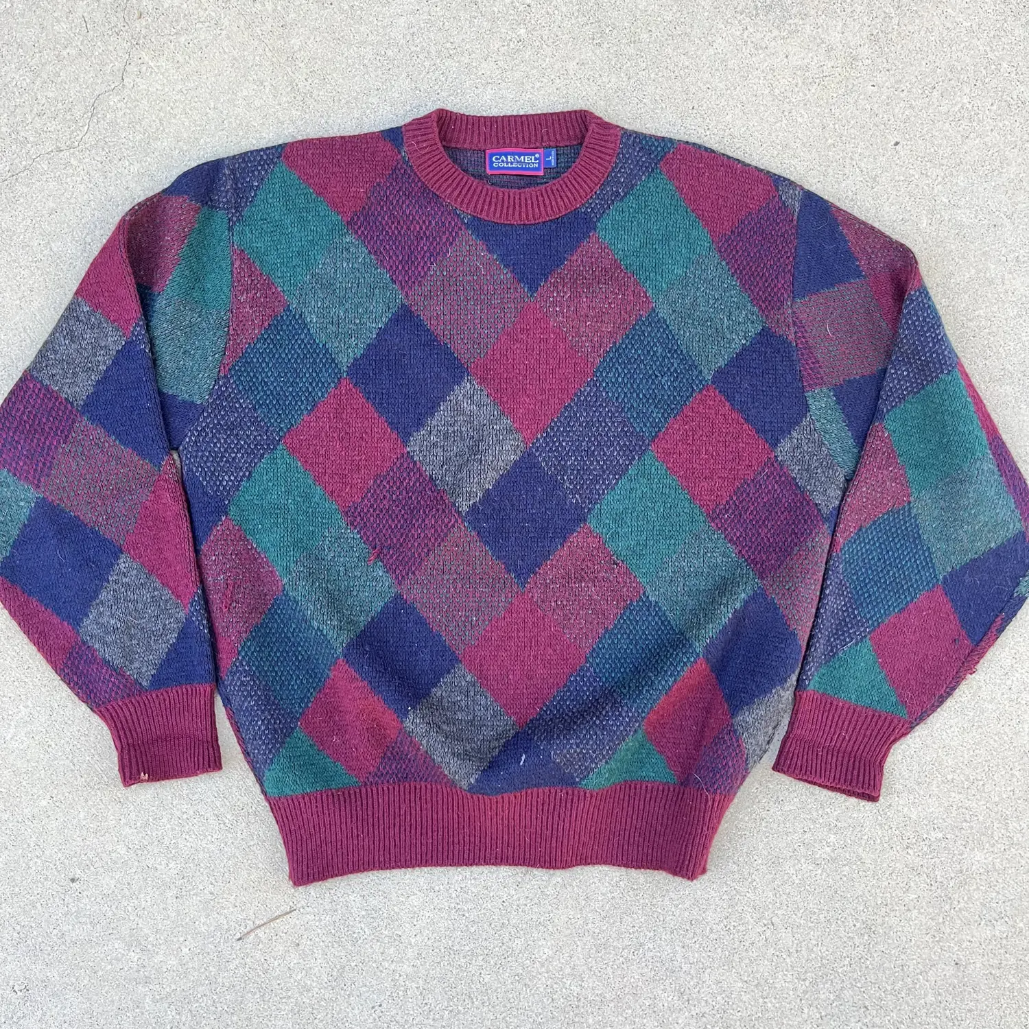 Vintage Carmel Plaid Sweater