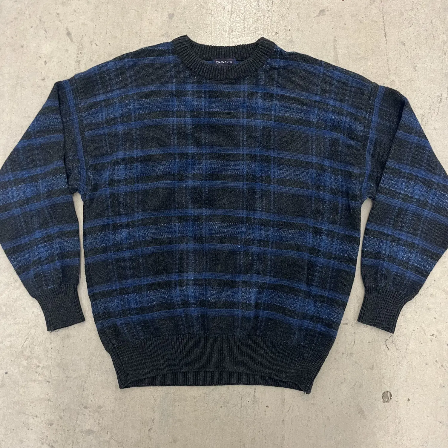 Vintage Gant Blue Plaid Dad Sweater