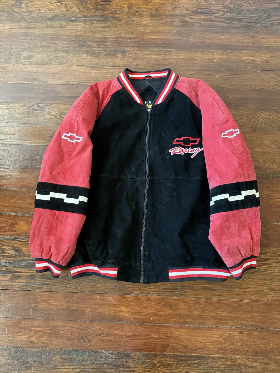 Vintage Chevrolet NASCAR Leather Suede Varsity Jacket