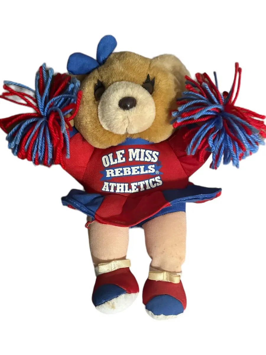 Vintage Ole Miss Cheerleader Bear Plush