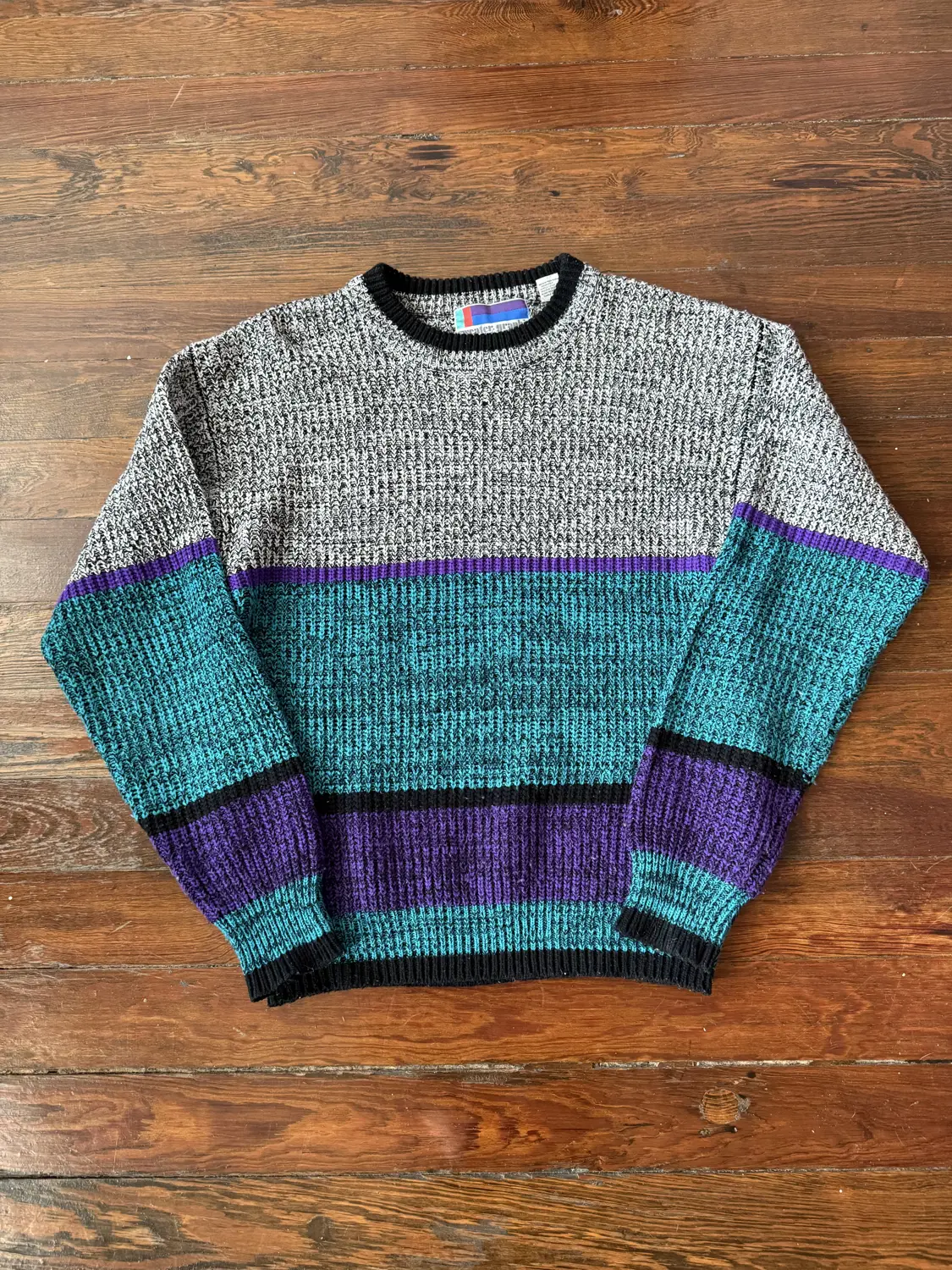 Vintage Colorblock Winter Sweater