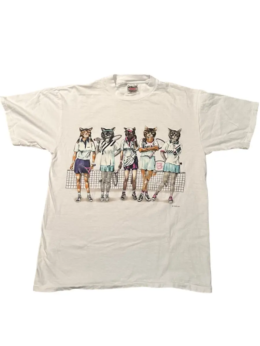 90s Cat Tennis Shirt