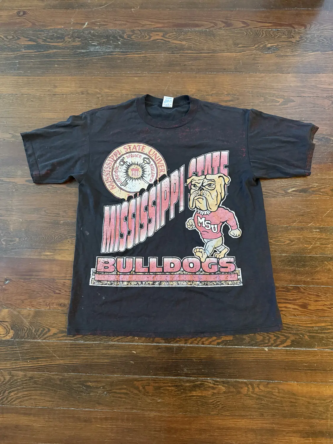 Vintage Mississippi State Bulldogs Splatter Tee