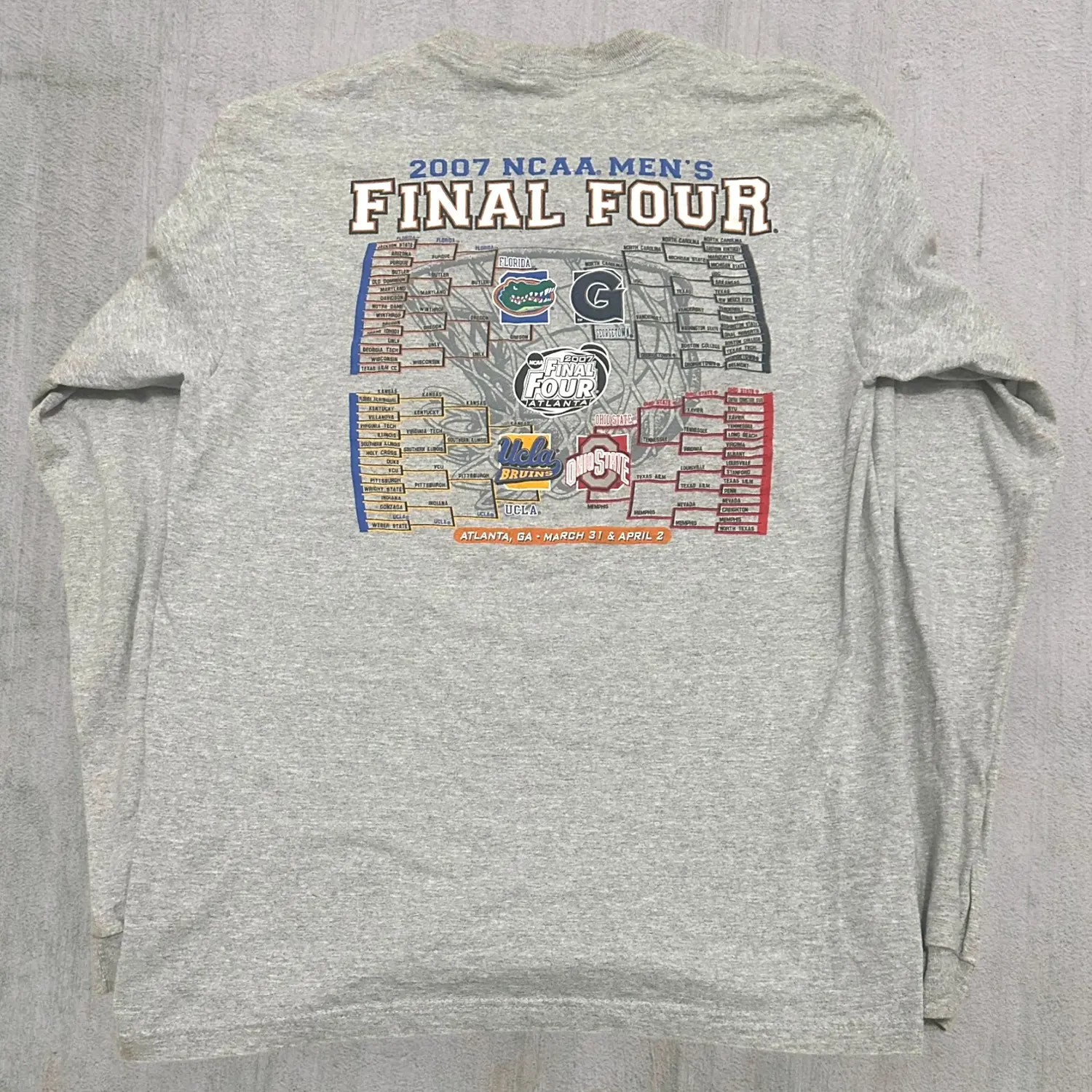 Final four long sleeve gray 2007 Florida ucla Ohio state Georgetown