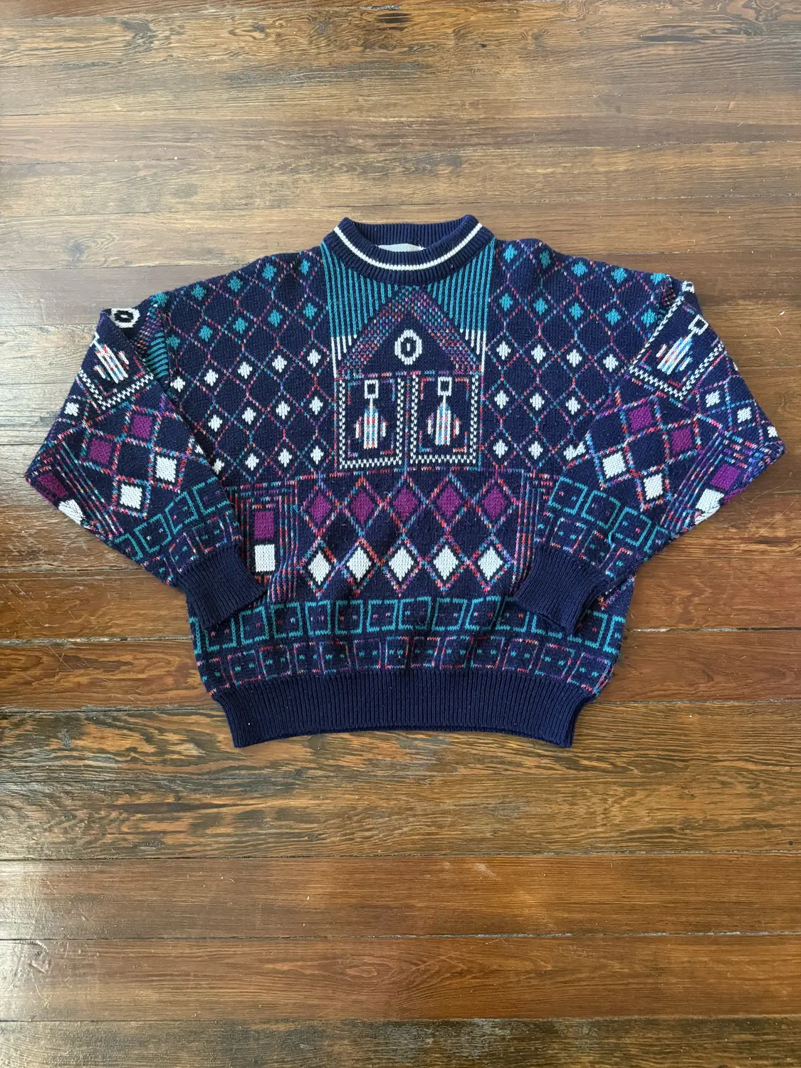 Vintage Mcgregor Aztec Window Pane Funky Sweater