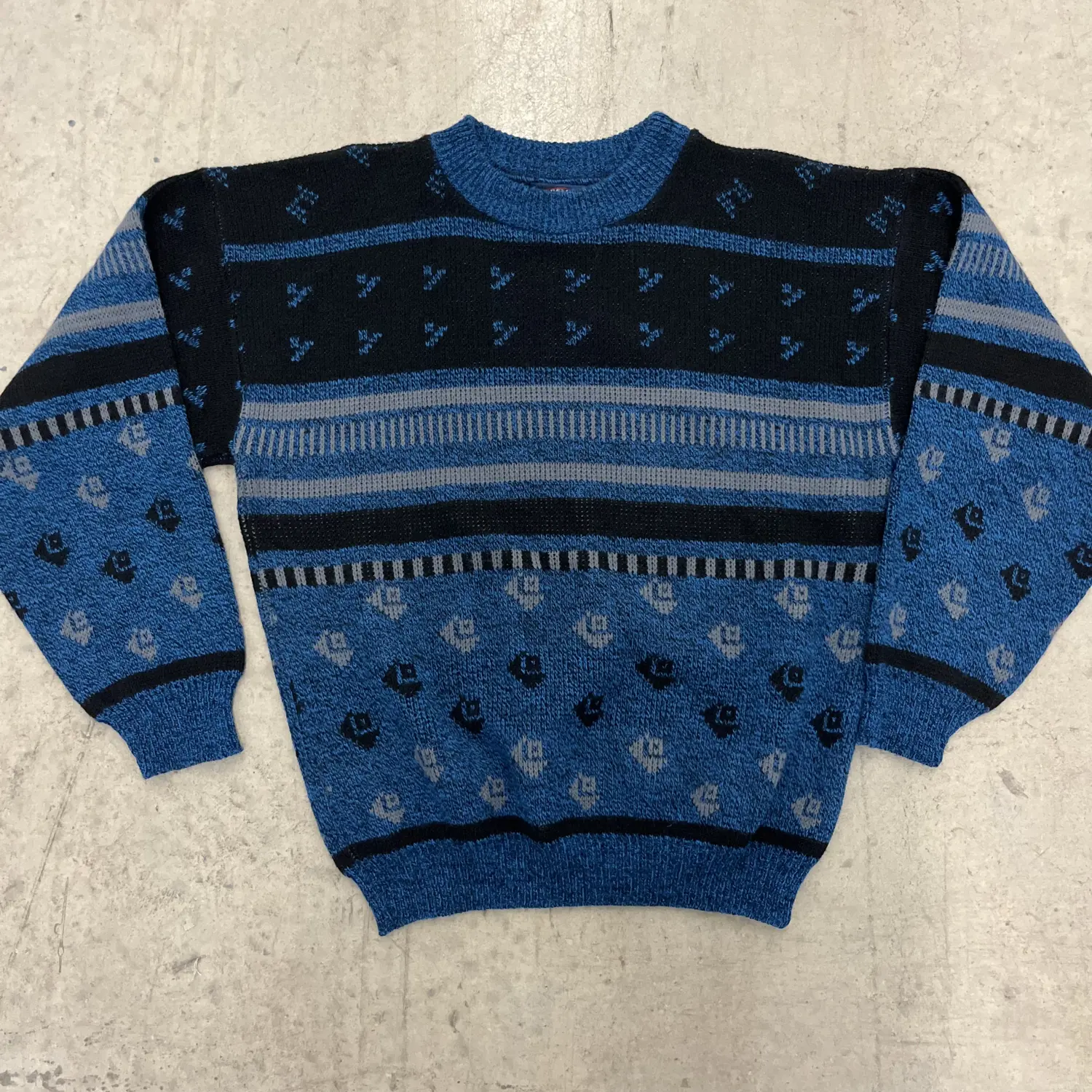 90s Abstract Navy Sweater